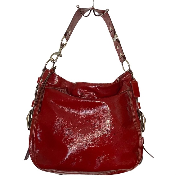 Coach Bags Coach Zoe Red Patent Leather Hobo Bag Poshmark